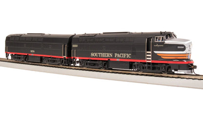 Broadway Limited RF-16 Sharknose A/B, SP 5550/5570, Black Widow Scheme, A-Unit Paragon4 Sound/DC/DCC, Unpowered B, HO Scale