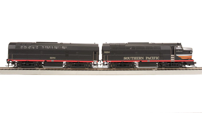 Broadway Limited RF-16 Sharknose A/B, SP 5550/5570, Black Widow Scheme, A-Unit Paragon4 Sound/DC/DCC, Unpowered B, HO Scale