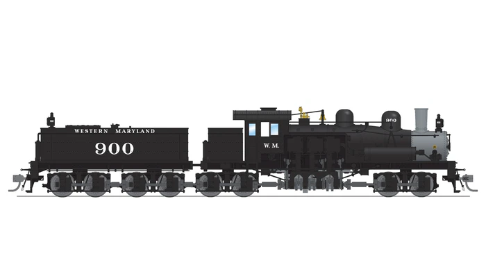 Broadway Limited Class D 4-truck Shay, WM #900, Paragon4 Sound/DC/DCC, Smoke, HO Scale
