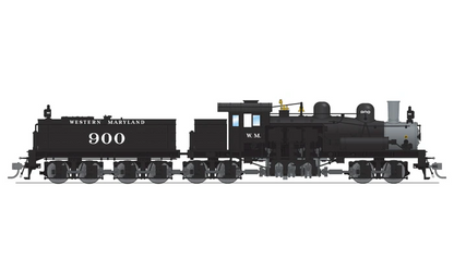 Broadway Limited Class D 4-truck Shay, WM #900, Paragon4 Sound/DC/DCC, Smoke, HO Scale