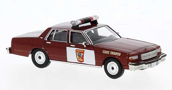 Brekina Automodelle - 1987 Chevrolet Caprice Sedan - Minnesota State Trooper - Assembled - HO Scale