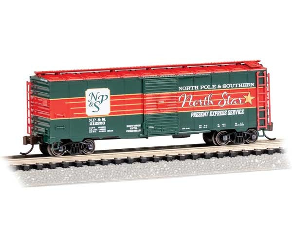Bachmann Silver Series(R) AAR 40' Steel Boxcar | North Pole & Southern | N Scale
