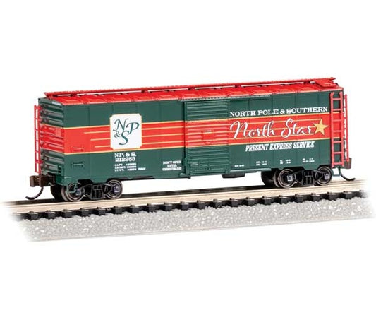 Bachmann Silver Series(R) AAR 40' Steel Boxcar | North Pole & Southern | N Scale