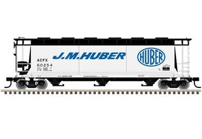 Atlas Master(R) ACF 3-Bay Cylindrical Hopper - J.M. Huber #60257 - HO Scale