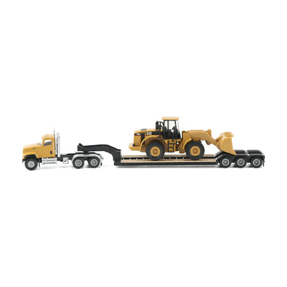 Diecast Masters (84411A) | CAT Semi Tractor w/ Lowboy Trailer and CAT Diecast Machines Series II Assortment - Pkg of 4 | HO Scale