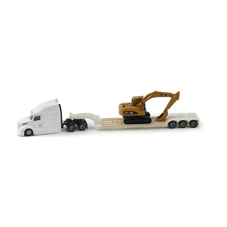 Diecast Masters (84411A) | CAT Semi Tractor w/ Lowboy Trailer and CAT Diecast Machines Series II Assortment - Pkg of 4 | HO Scale