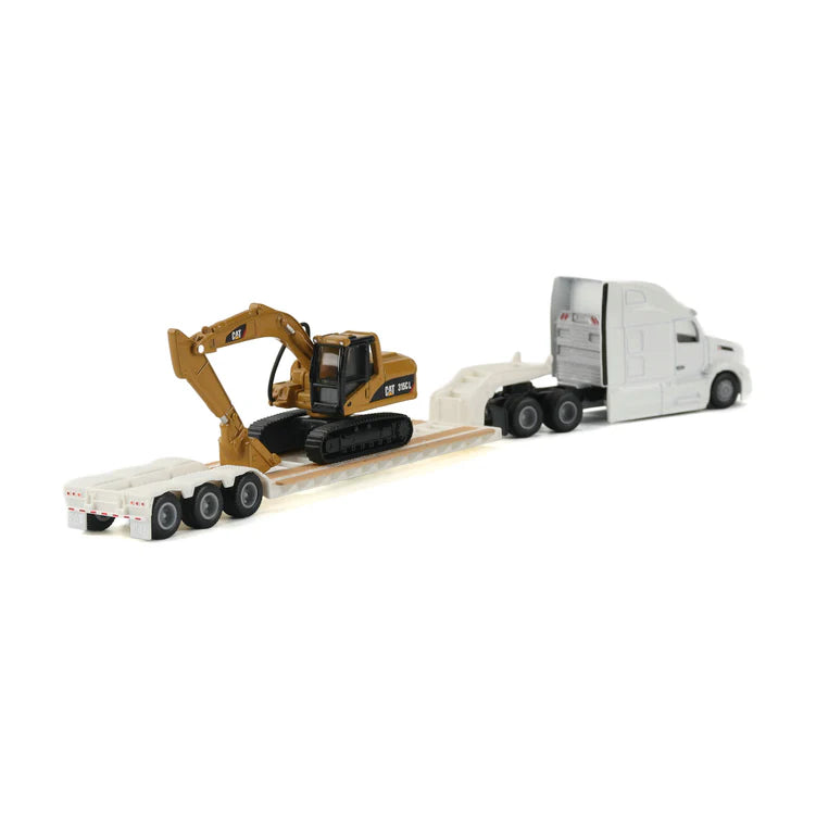 Diecast Masters (84411A) | CAT Semi Tractor w/ Lowboy Trailer and CAT Diecast Machines Series II Assortment - Pkg of 4 | HO Scale
