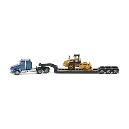 Diecast Masters (84411A) | CAT Semi Tractor w/ Lowboy Trailer and CAT Diecast Machines Series II Assortment - Pkg of 4 | HO Scale