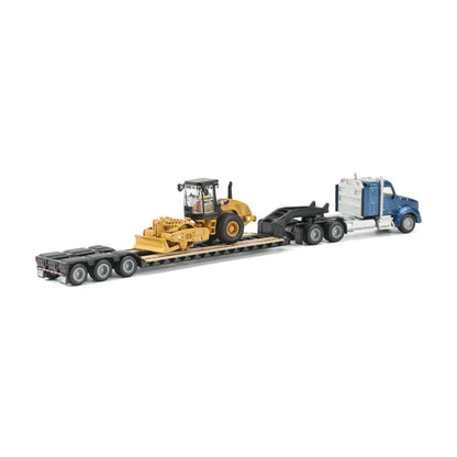 Diecast Masters (84411A) | CAT Semi Tractor w/ Lowboy Trailer and CAT Diecast Machines Series II Assortment - Pkg of 4 | HO Scale