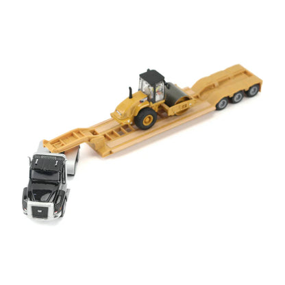 Diecast Masters (84411A) | CAT Semi Tractor w/ Lowboy Trailer and CAT Diecast Machines Series II Assortment - Pkg of 4 | HO Scale