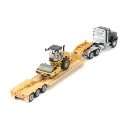 Diecast Masters (84411A) | CAT Semi Tractor w/ Lowboy Trailer and CAT Diecast Machines Series II Assortment - Pkg of 4 | HO Scale