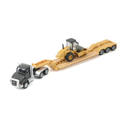 Diecast Masters (84411A) | CAT Semi Tractor w/ Lowboy Trailer and CAT Diecast Machines Series II Assortment - Pkg of 4 | HO Scale