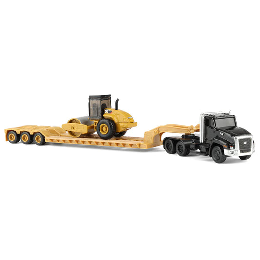 Diecast Masters (84425) | Kenworth T880 Tractor with Lowboy Trailer & CAT Roller | 1/87 Scale