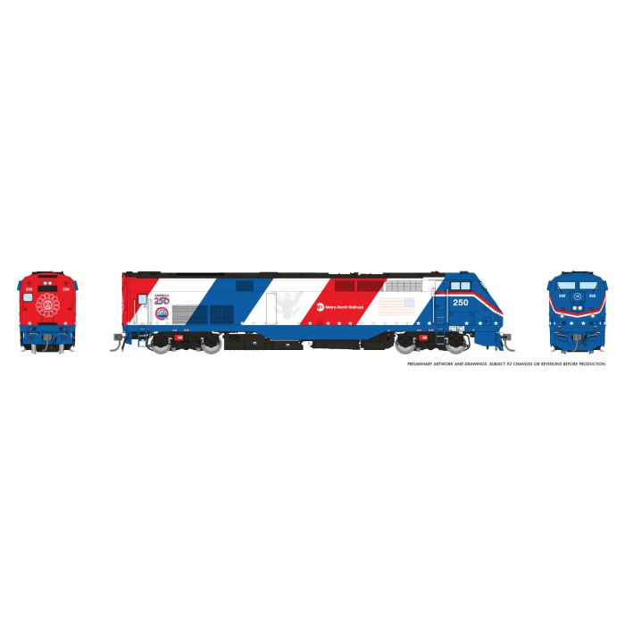 Rapido 85520 • GE P32AC-DM • Metro North-America 250: #250 • DC/DCC/Sound • HO Scale (Pre-Order)