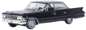 Oxford Diecast 1961 Cadillac Sedan de Ville, Assembled, Ebony, HO Scale