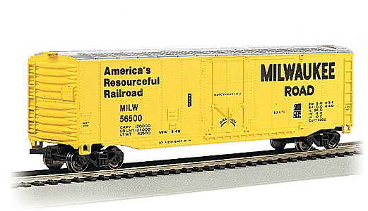 Bachmann Silver Series(R) 50' Plug-Door Boxcar - Milwaukee Road #56500 - N Scale (NOS)