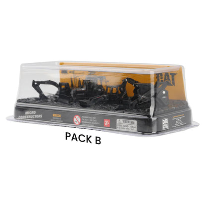 Diecast Masters CAT Micro Constructor Series | Special Edition Black Series | Pack B | 4 Pack
