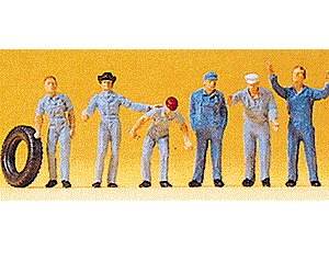 Preiser Kg Mechanics - pkg of 6 - HO Scale