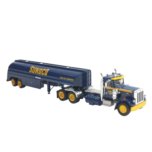 Brekina 86296 1973 Peterbilt 359 Semi Tractor & Tanker Trailer Sunoco HO Scale
