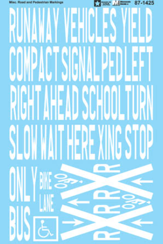 Microscale Industries - Street Decal Set - Misc. Road & Pedestrian Markings - HO Scale