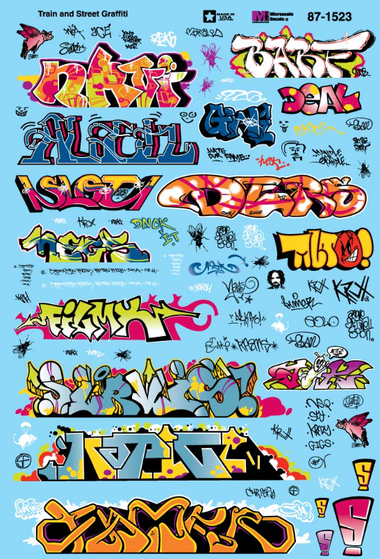 Microscale Industries - Graffiti Decal Set - Modern Train & Street Graffiti - HO Scale
