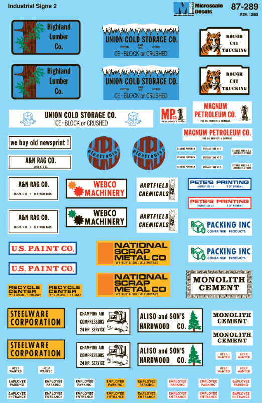 Microscale Industries - Industrial Signs - Set #2 - HO Scale
