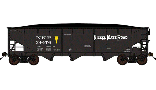 Bluford Shops 70-Ton Offset-Side 3-Bay Hopper w/ Load - Nickel Plate Road #34482 - N Scale (NOS)