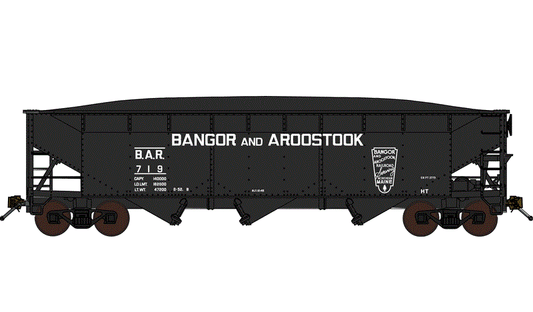 Bluford Shops 70-Ton Offset-Side 3-Bay Hopper w/ Load - Bangor & Aroostook #601 - N Scale (NOS)