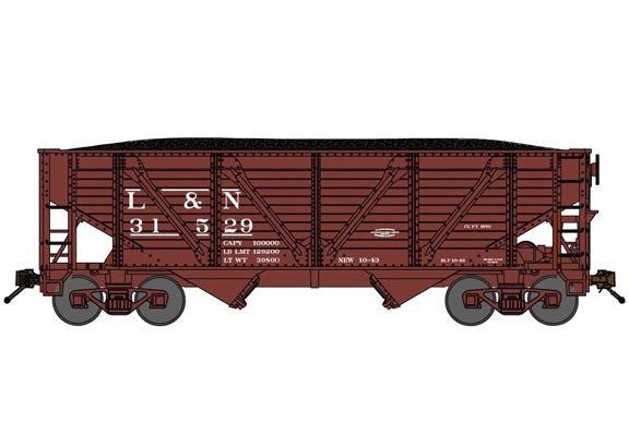 Bluford Shops 2-Bay War-Emergency Composite Hopper w/ Load - Louisville & National #31529 - N Scale (NOS)