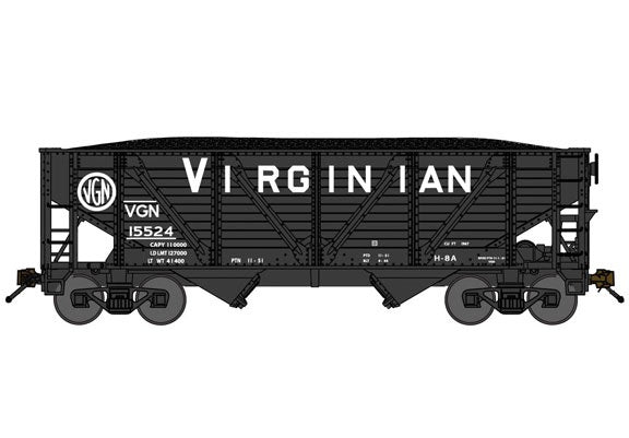 Bluford Shops 2-Bay War-Emergency Composite Hopper w/ Load - Virginian #15524 - N Scale (NOS)