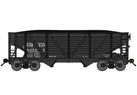 Bluford Shops 2-Bay War-Emergency Composite Hopper w/ Load - Gulf, Mobile & Ohio #60505 - N Scale (NOS)