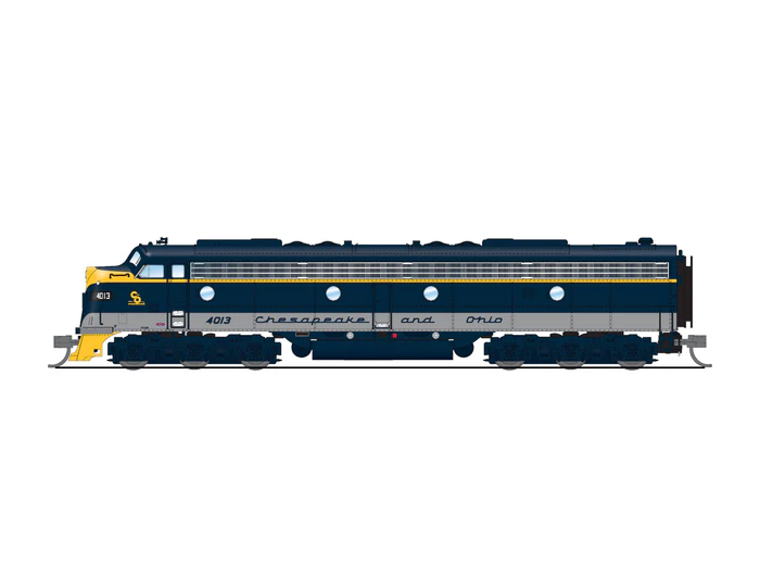 Broadway Limited EMD E8A | C&O 4015 | Tri-Color w/ Grey Stripe | Paragon4 Sound/DC/DCC| N Scale