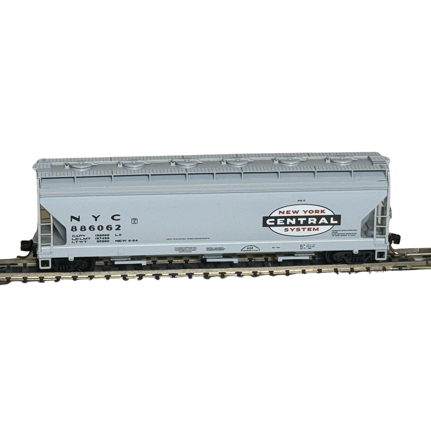 Micro-Trains 3 Bay ACF Center Flow Hopper • New York Central #886062 • N Scale (Pre-Owned)