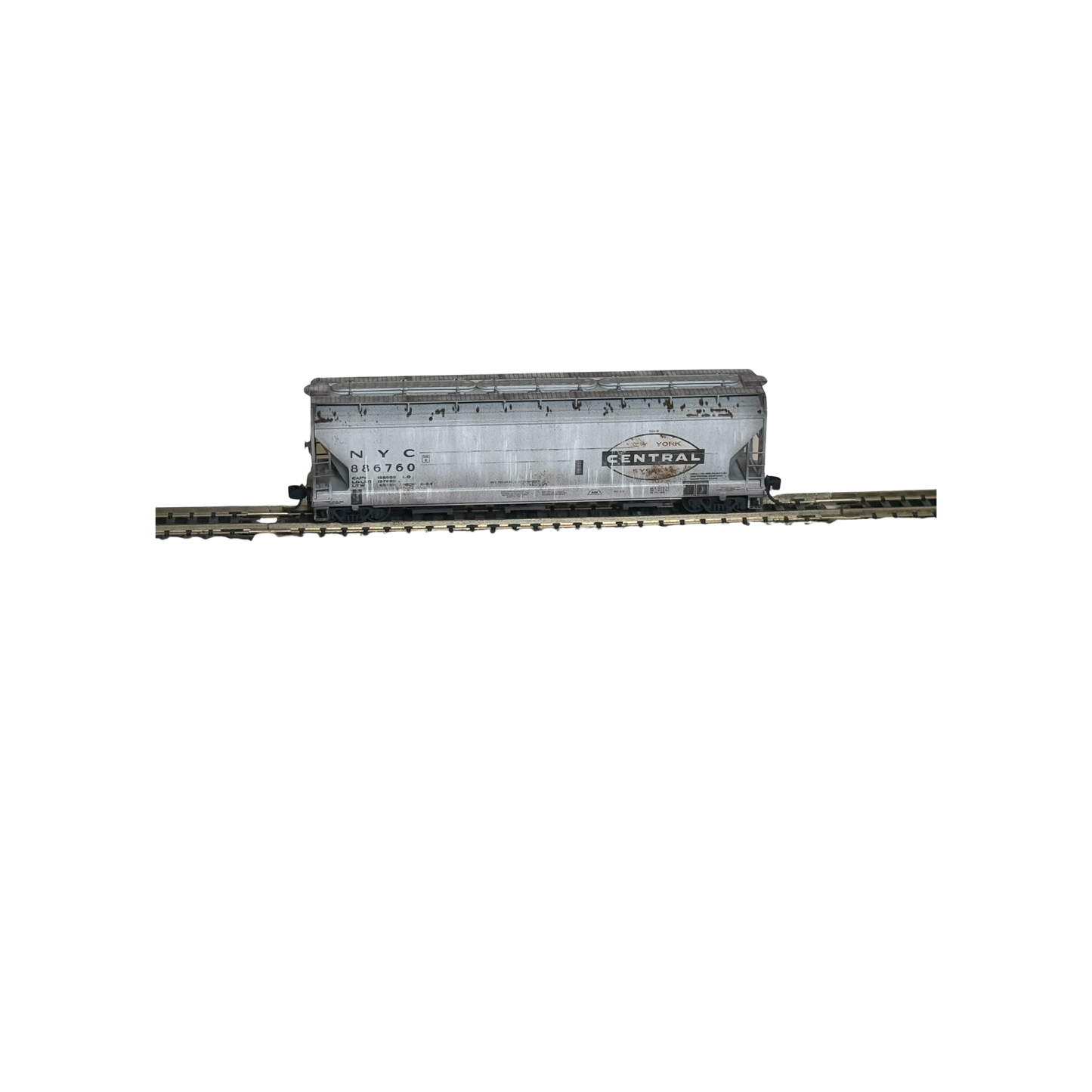 Micro-Trains 3 Bay ACF Center Flow Hopper • New York Central #886760 (Weathered) • N Scale (Pre-Owned)