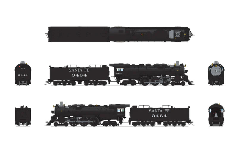 Broadway Limited Imports ATSF 3460 Class 4-6-4 - "Super Hudson" - #3464 - Post-1942 - Paragon4 Sound/DC/DCC - Smoke - HO Scale