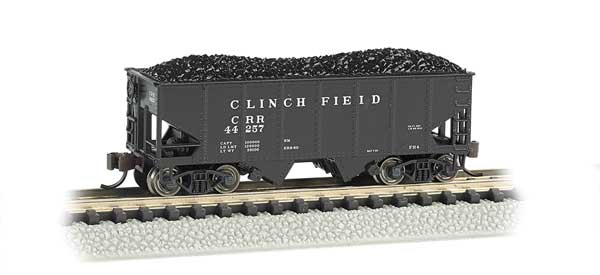 Bachmann Silver Series(R) USRA 55-Ton 2-Bay Open Hopper w/ Load - Clinchfield #44257 - N Scale (NOS)