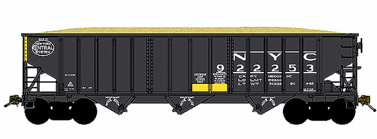Bluford Shops - 70-Ton 14-Panel 3-Bay Hopper with Wood Chip Load - NYC #922687 - N Scale (NOS)
