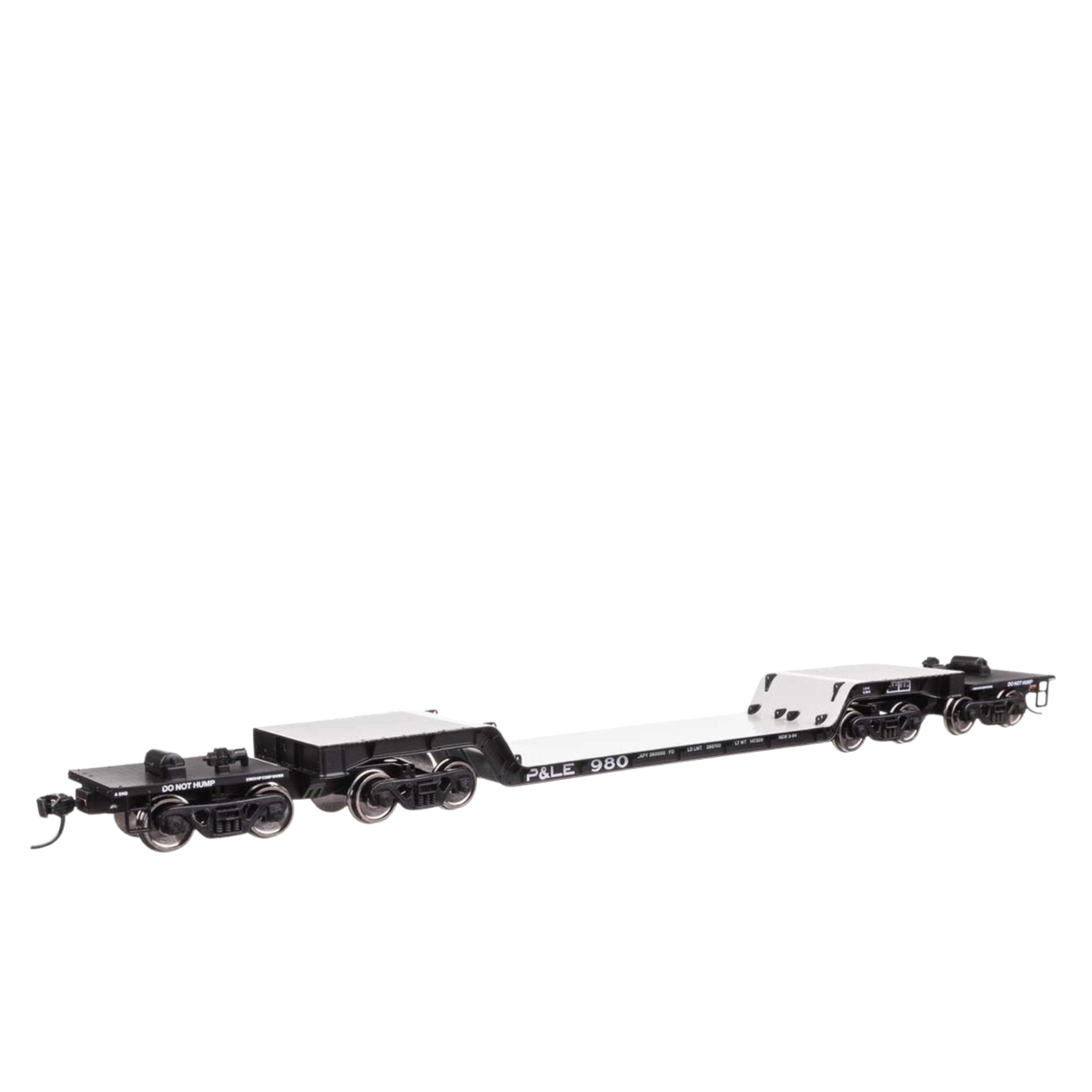 WalthersMainline 81' 8-Axle Depressed Center Flatcar (910-50243) | Pittsburgh & Lake Erie #980 | HO Scale