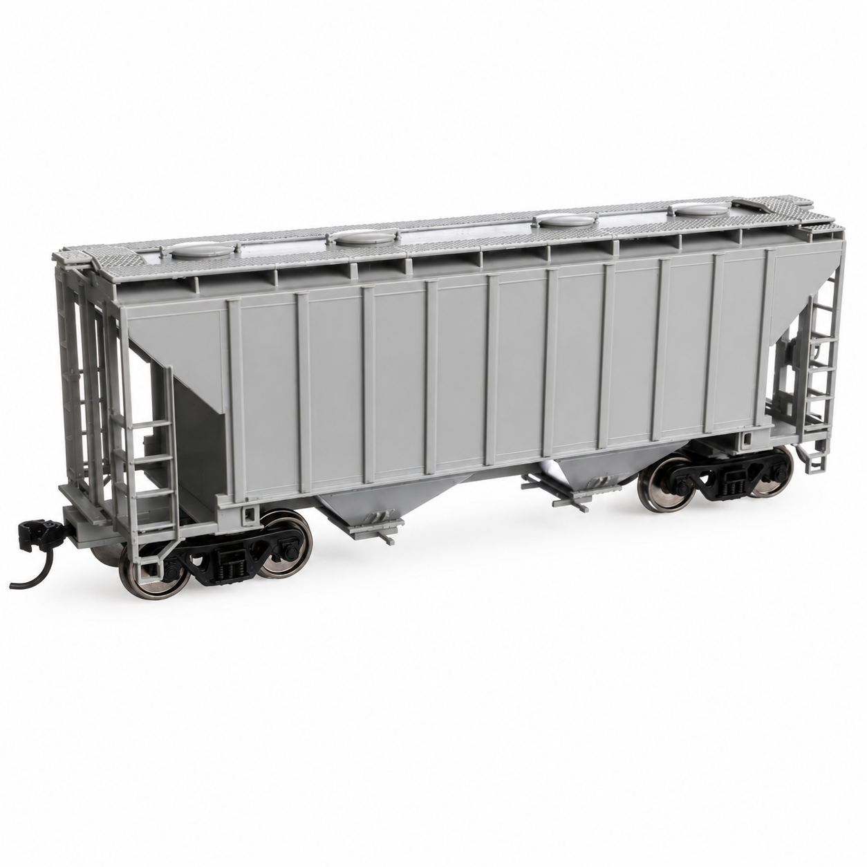 WalthersMainline (910-8500) | 37' 2980 Cubic-Foot 2-Bay Covered Hopper | Undecorated | HO Scale
