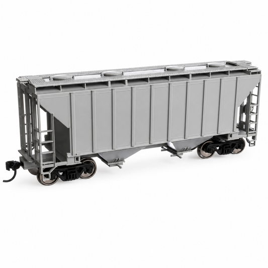 WalthersMainline (910-8500) | 37' 2980 Cubic-Foot 2-Bay Covered Hopper | Undecorated | HO Scale