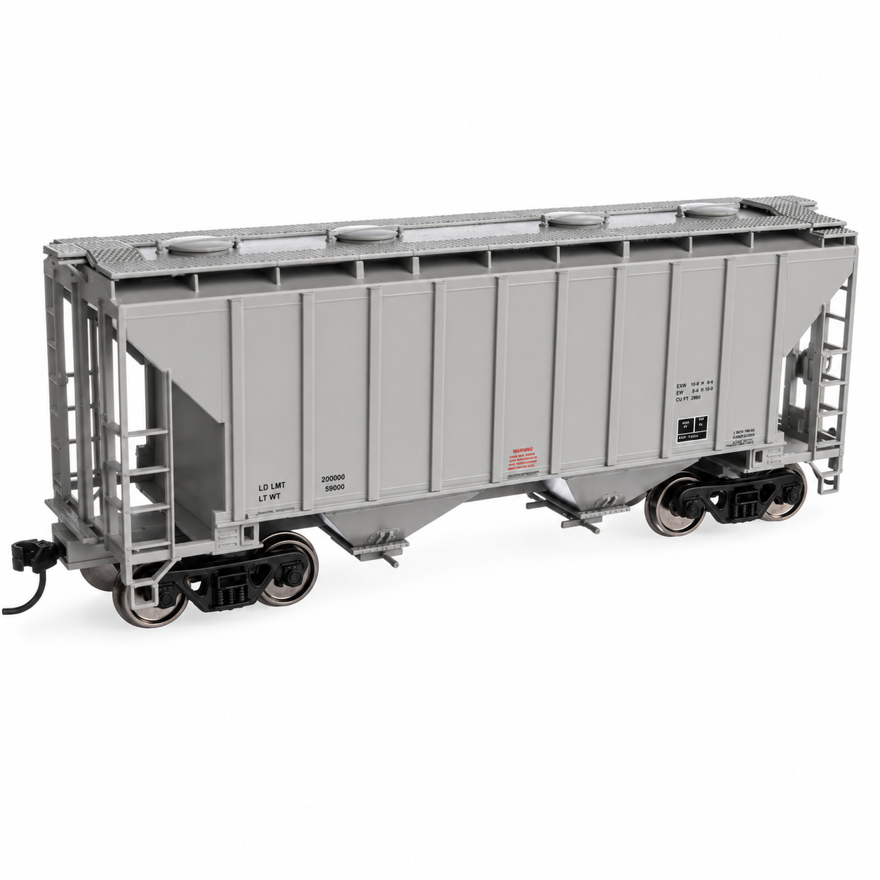 WalthersMainline (910-8501) | 37' 2980 Cubic-Foot 2-Bay Covered Hopper | Data Only | HO Scale