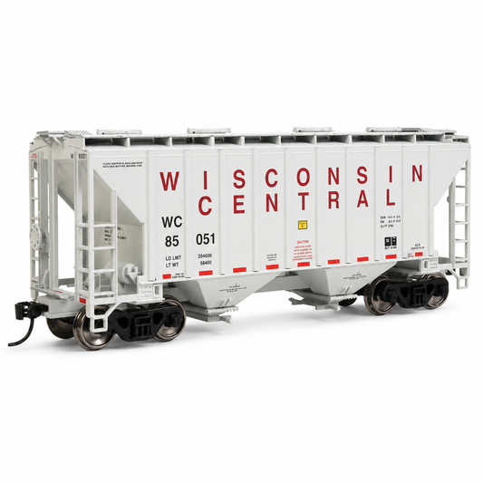 WalthersMainline (910-8519) | 37' 2980 Cubic-Foot 2-Bay Covered Hopper | Wisconsin Central #84747 | HO Scale