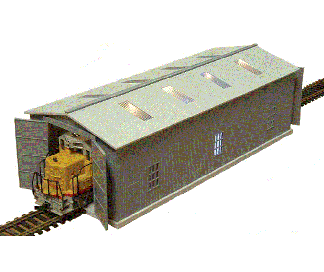 Railtown Run-Through Locomotive Maintenance Shed w/ Lights & Welding Effects - Kit - N Scale