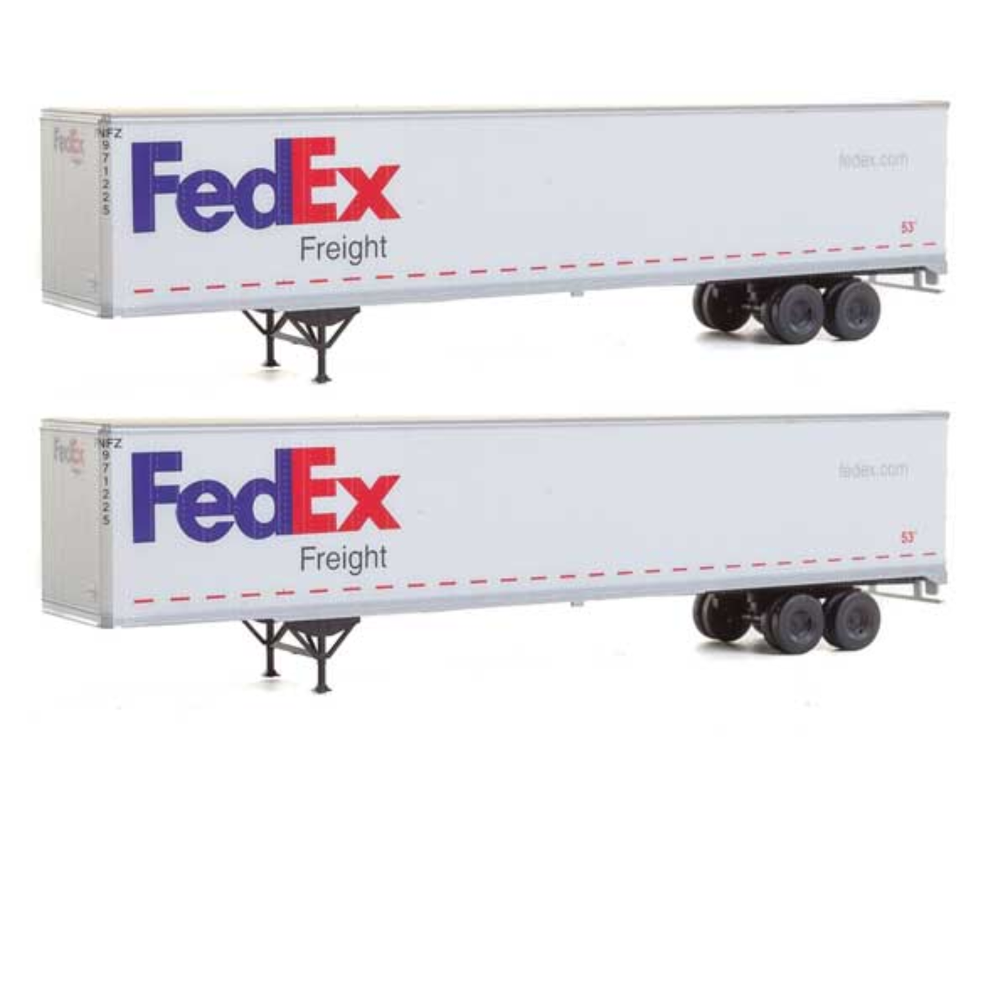 Walthers Scenemaster 949-2452 • 53' Stoughton Trailer 2-Pack • Fedex • HO Scale