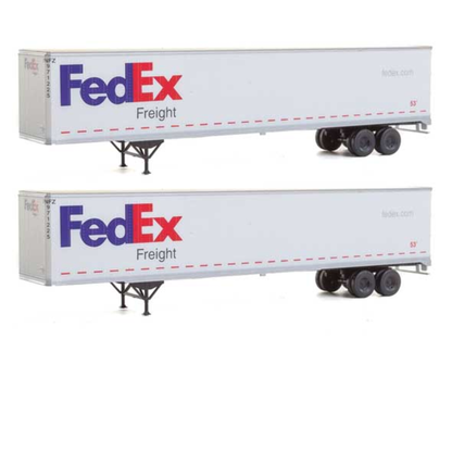 Walthers Scenemaster 949-2452 • 53' Stoughton Trailer 2-Pack • Fedex • HO Scale