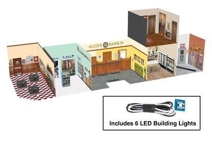 Walthers Cornerstone 933-3028/933-4700 Merchant's Row I & Spaces Interior Lighting Bundle HO Scale