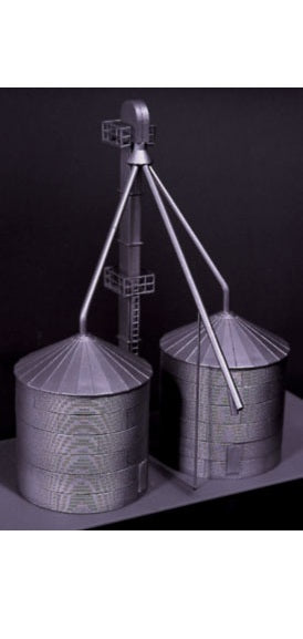 Rix Products Grain Elevator (707) | Two (2) 60' or One (1) 120' Elevator(s) w/ Ladders and Platforms | N Scale