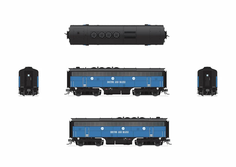 Broadway Limited EMD F3B - Boston & Maine #4228B - Blue McGinnis - Paragon4 Sound/DC/DCC - HO Scale