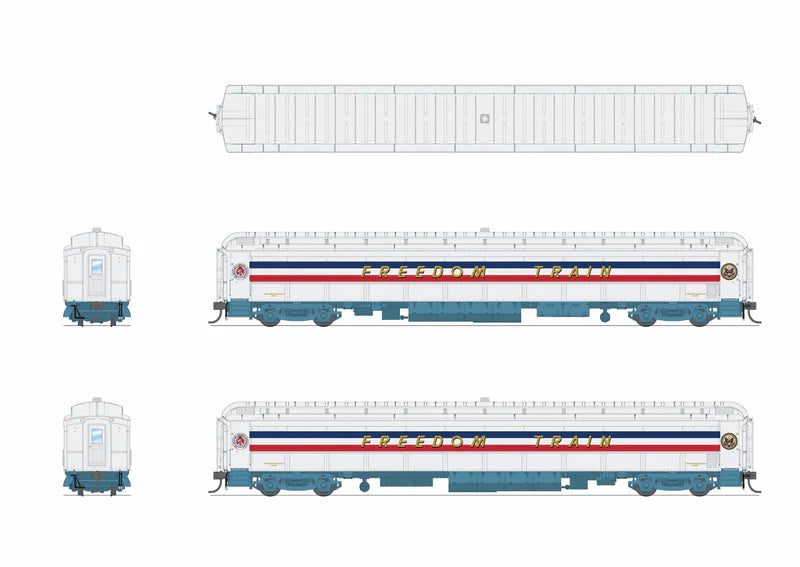 Broadway Limited Imports - Heavyweight 5-Car Passenger Set - 1947 Freedom Train - HO Scale