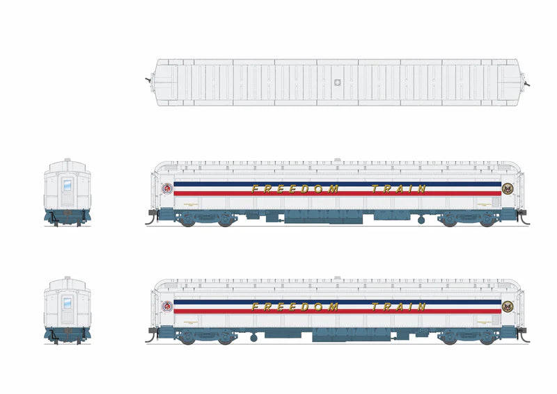 Broadway Limited Imports (9712) | Heavyweight 5-Car Passenger Set w/ Lights | 1947 Freedom Train | HO Scale